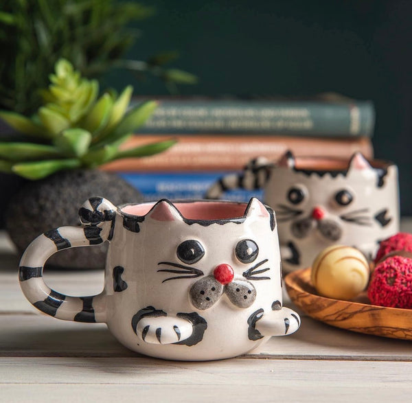 Handmade Cat design Coffee mug