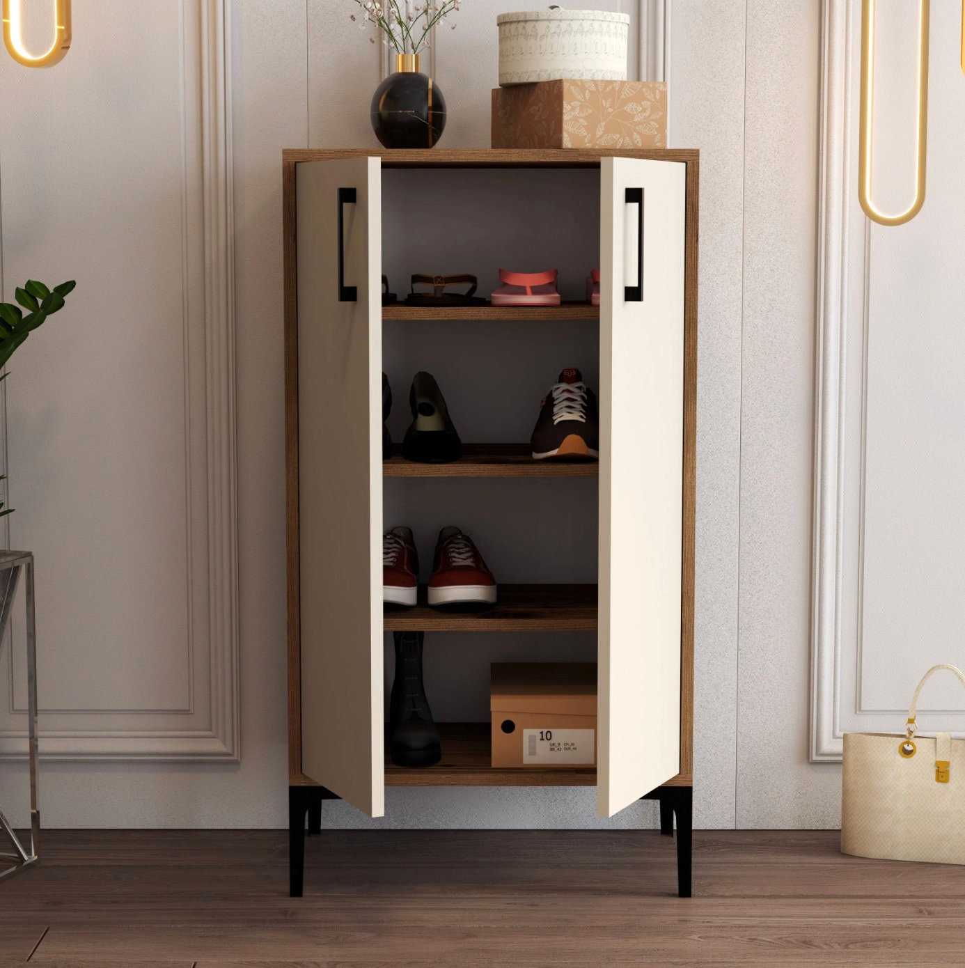 Tall Shoes Cabinet, Entryway Furniture, Hallway storage cabinet