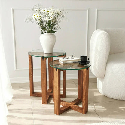 Solid Wood End Tables Living Room